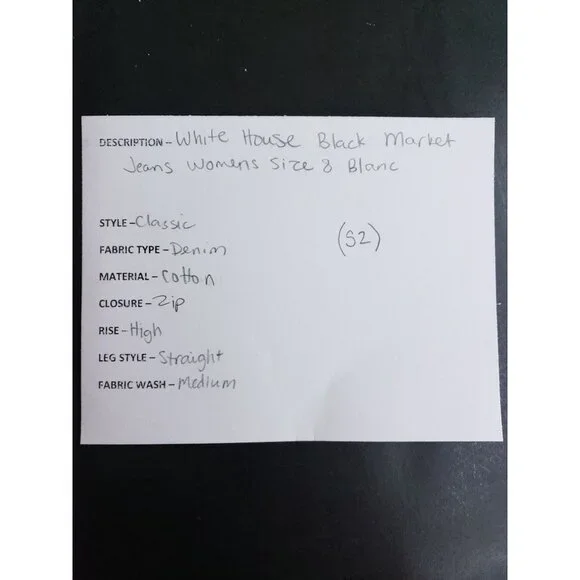 White House Black Market Womens Size 8 Straight Leg Denim Jeans Blue Mid-Rise - Picture 9 of 9